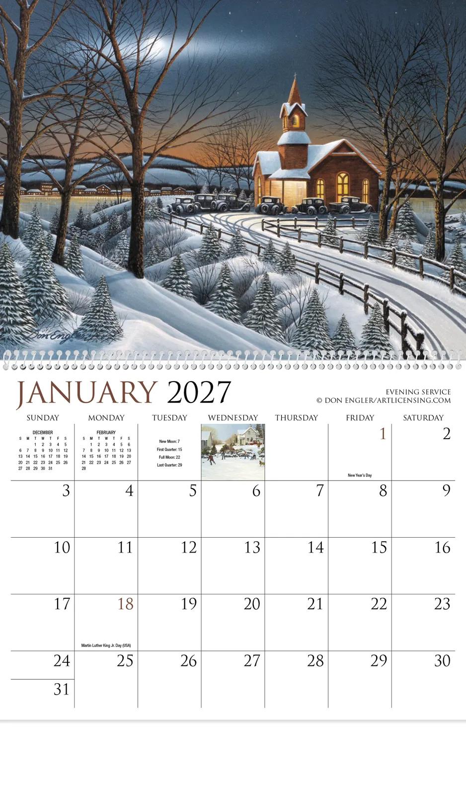 Back Home Spiral Wall Calendar FSC Paper - 18.5 x 11 in - product view 5