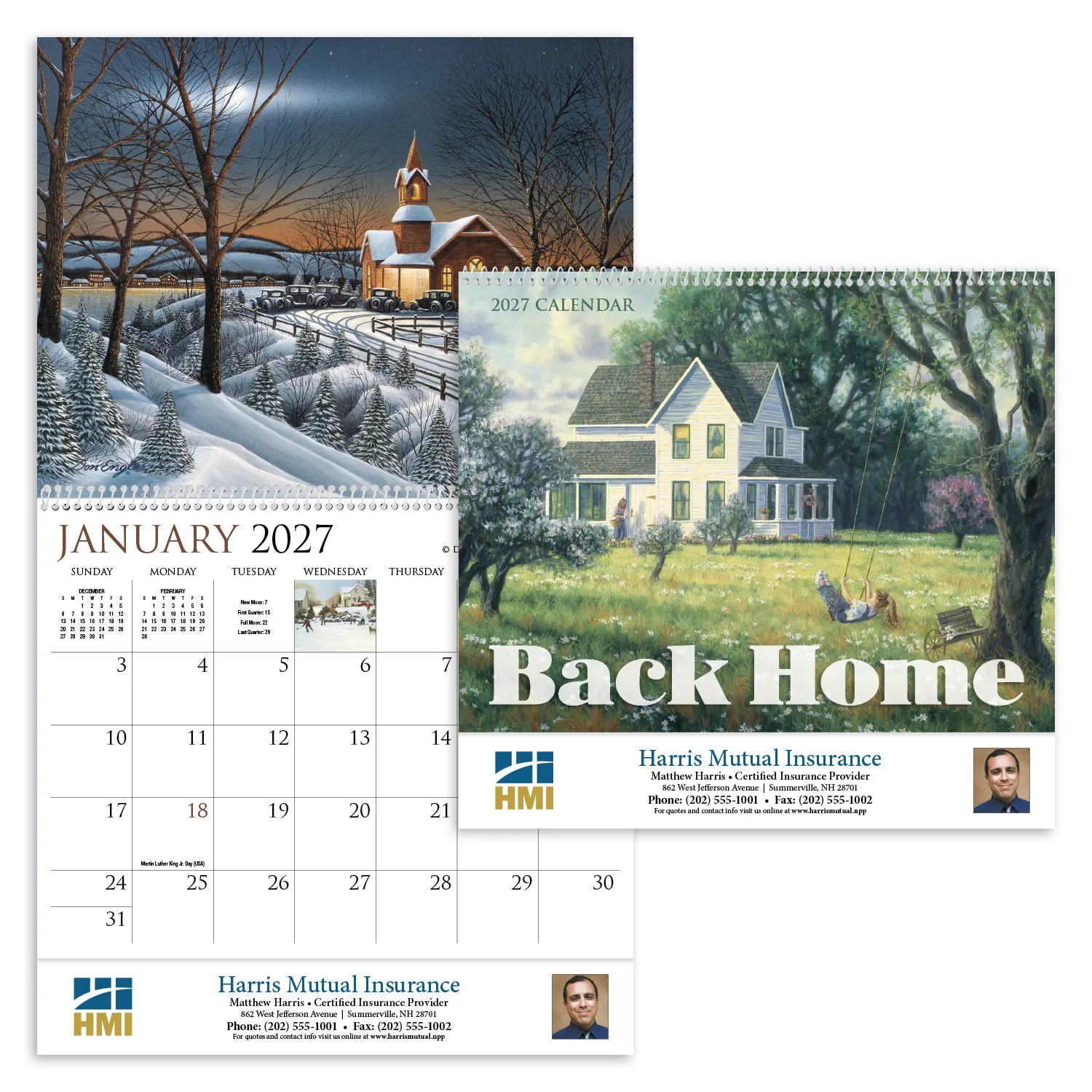 Back Home Spiral Wall Calendar FSC Paper - 18.5 x 11 in - product view 19