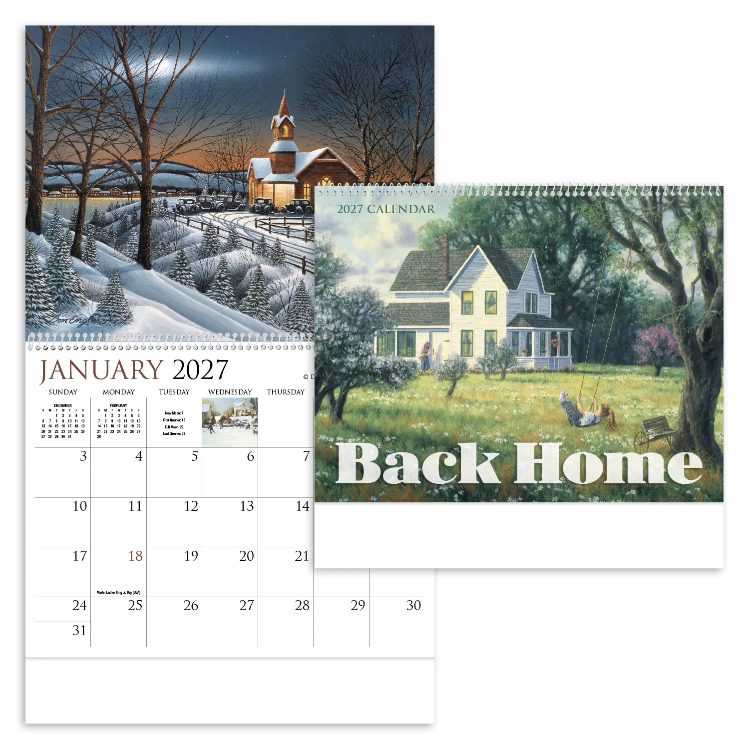 Back Home Spiral Wall Calendar FSC Paper - 18.5 x 11 in - product view 20