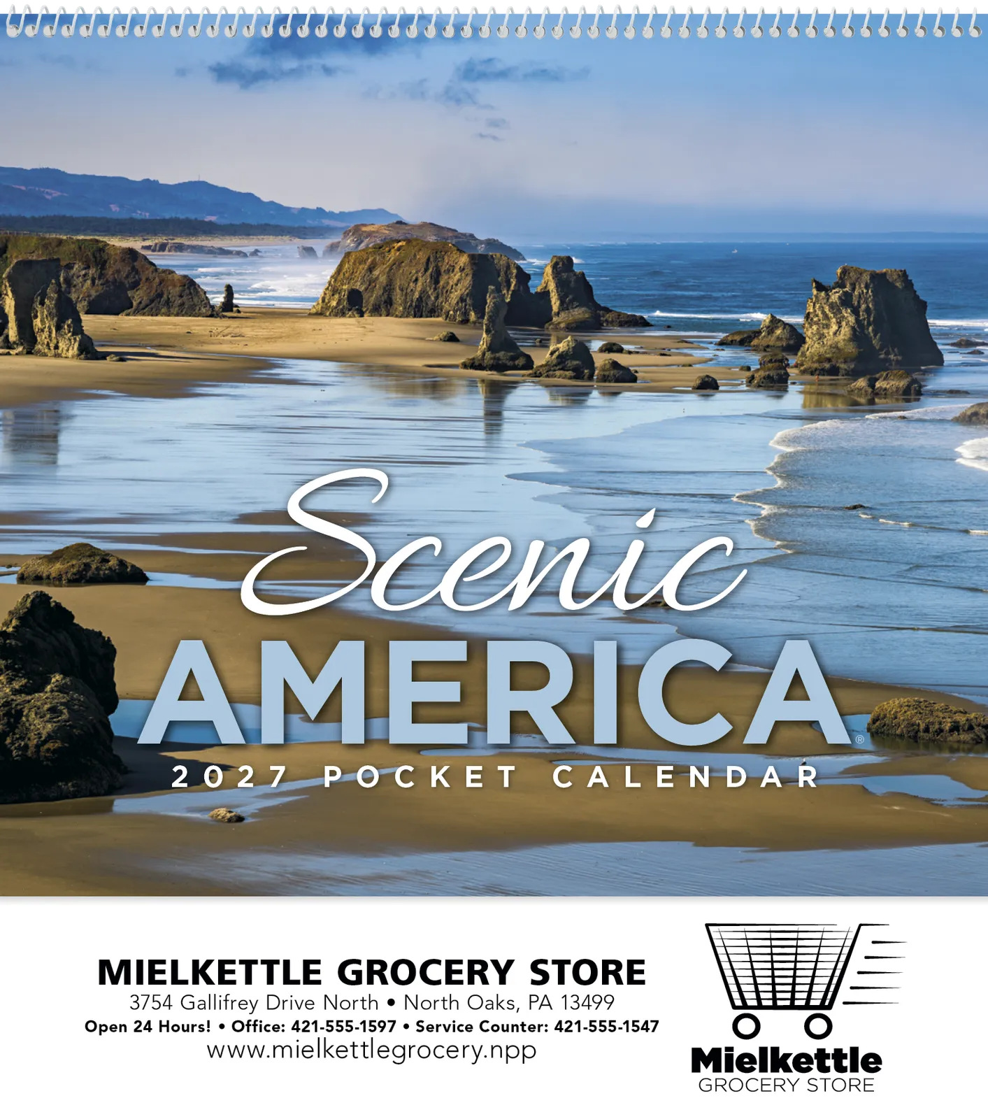 Scenic America Pocket Calendar Storage Pockets - 16.125 x 8 in - product view 2