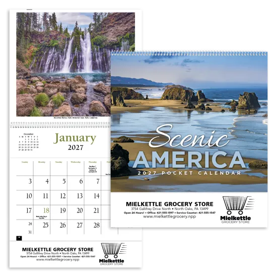 Scenic America Pocket Calendar Storage Pockets - 16.125 x 8 in