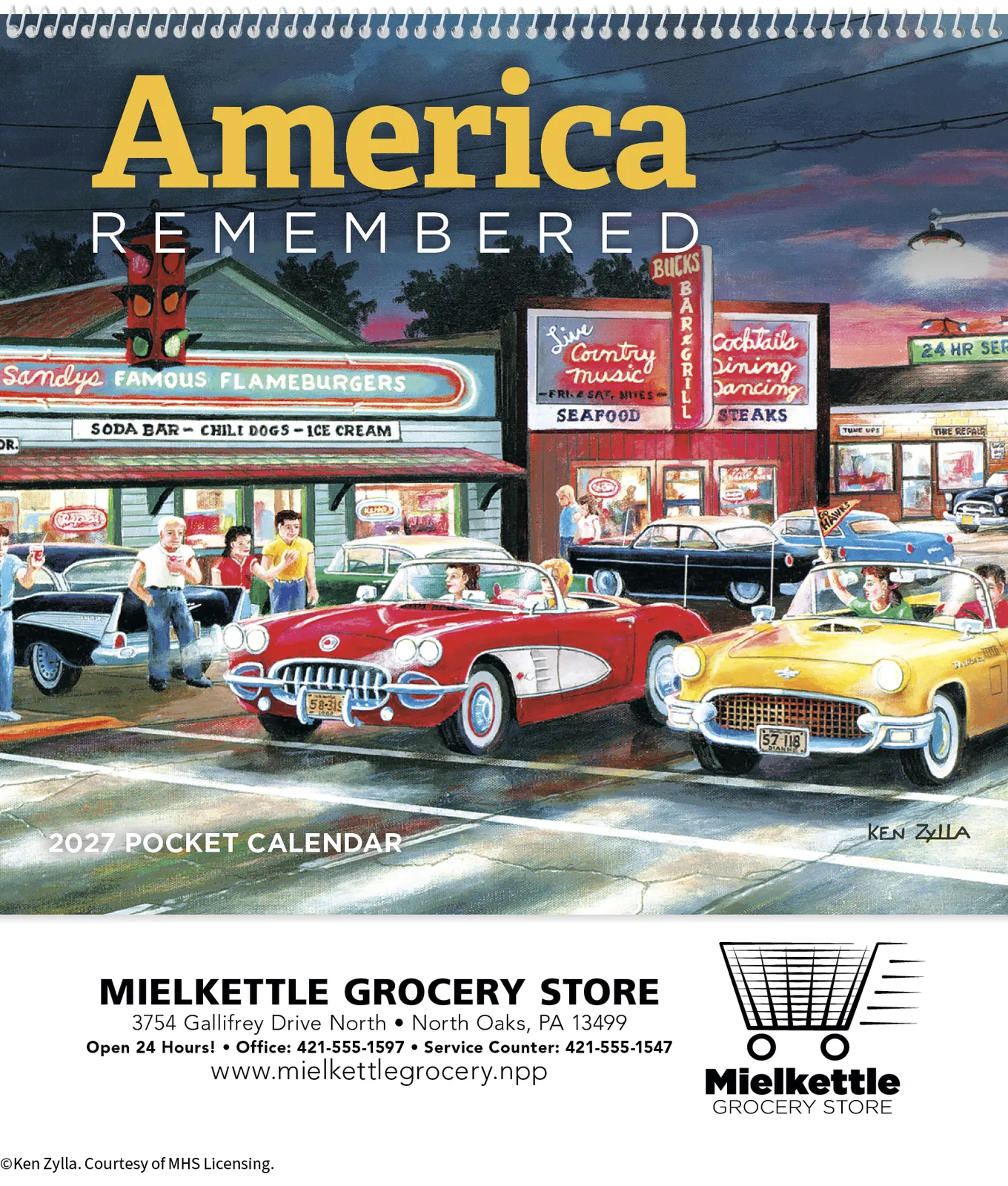 America Remembered Pocket Calendar Ken Zylla Art - 16.125 x 8 in - product view 2