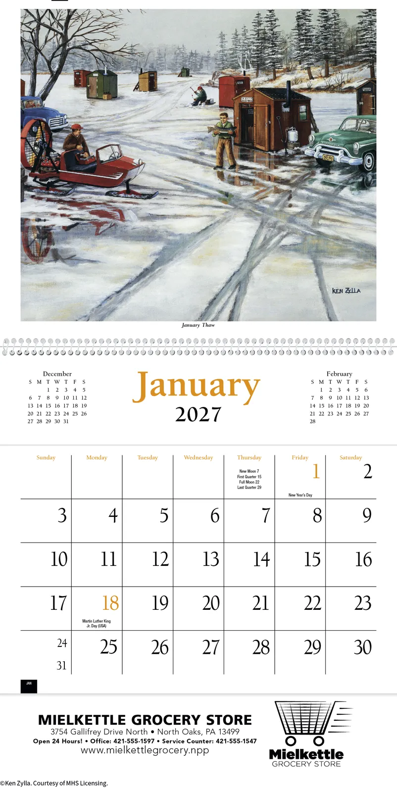 America Remembered Pocket Calendar Ken Zylla Art - 16.125 x 8 in - product view 4