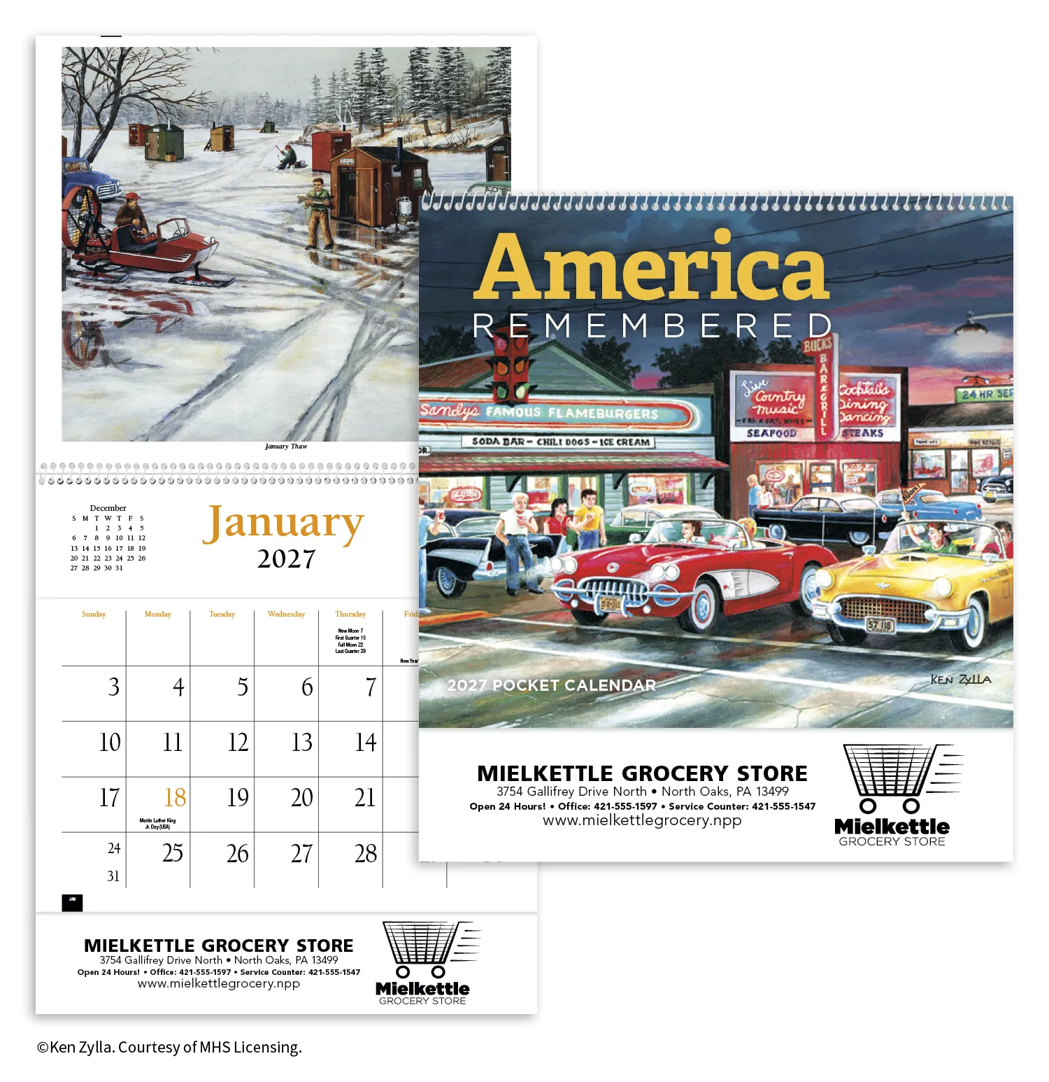 America Remembered Pocket Calendar Ken Zylla Art - 16.125 x 8 in - product view 18