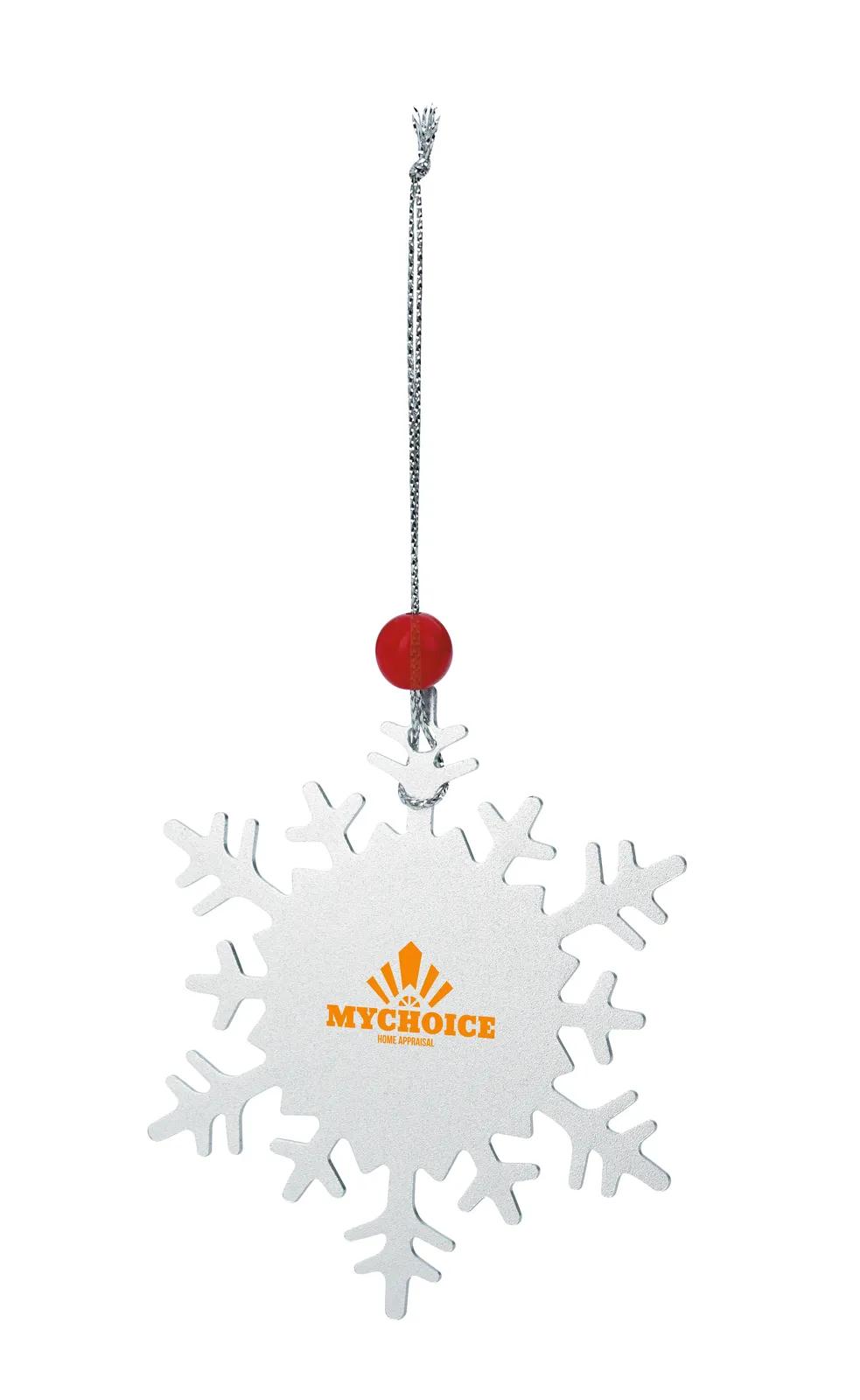 Aluminum Snowflake Christmas Ornament Silver String - 3.125 in - product view 3