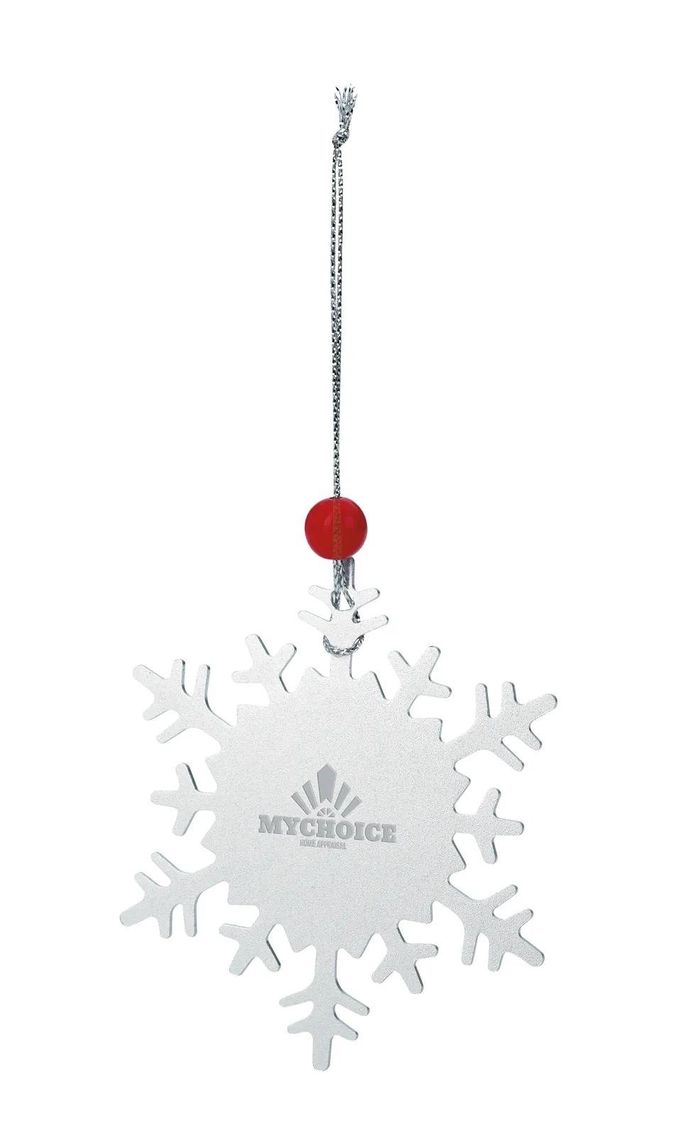 Aluminum Snowflake Christmas Ornament Silver String - 3.125 in - product view 4