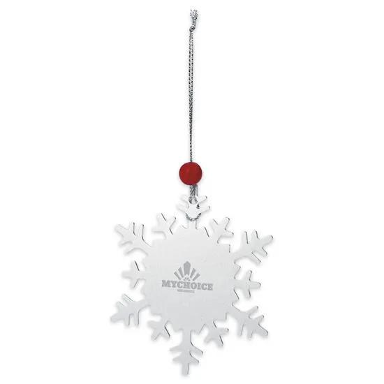 Aluminum Snowflake Christmas Ornament Silver String - 3.125 in