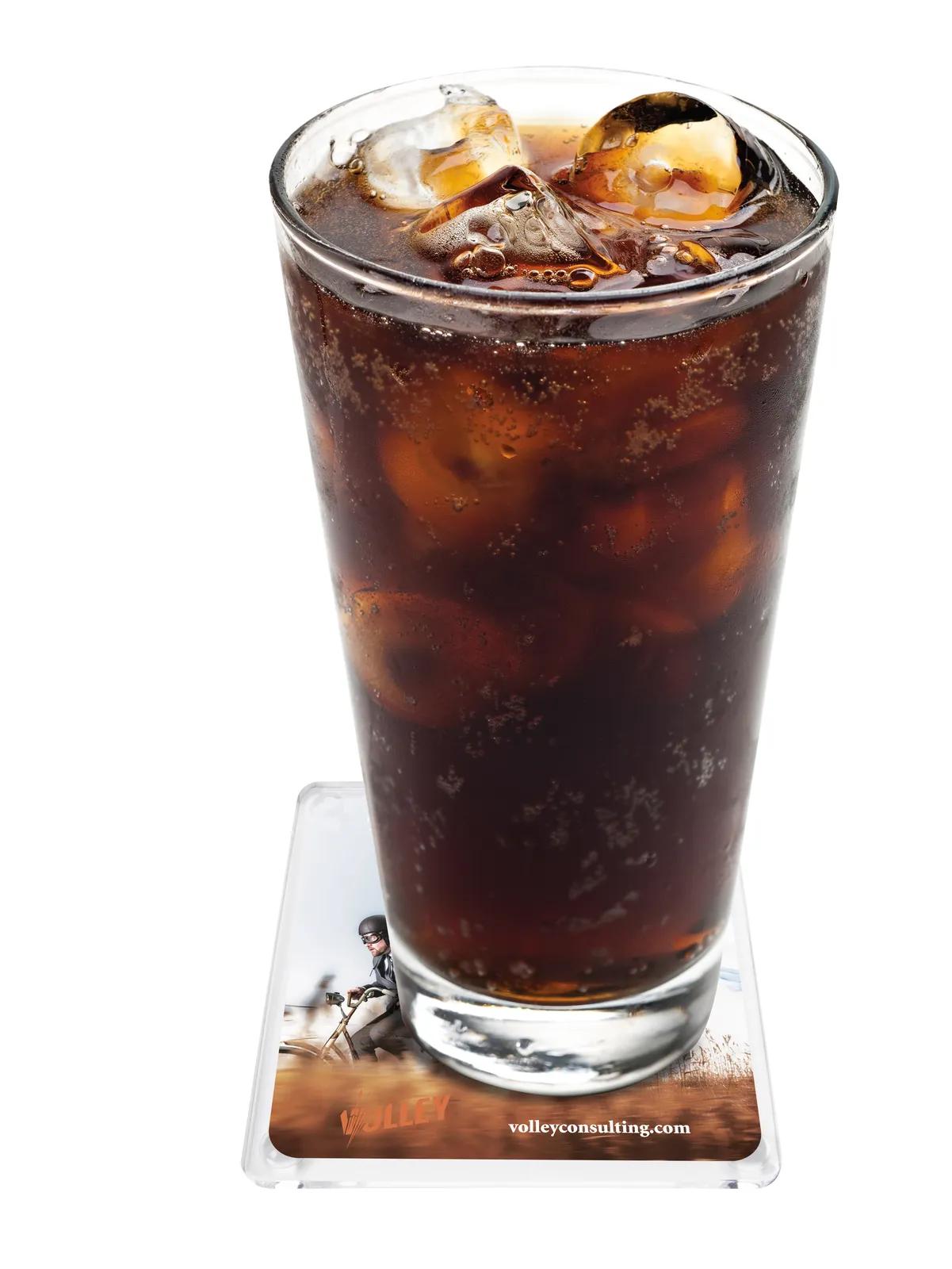 Square Acrylic Coaster Clear Glass Look Silicone Feet - 3.5 in - product view 5