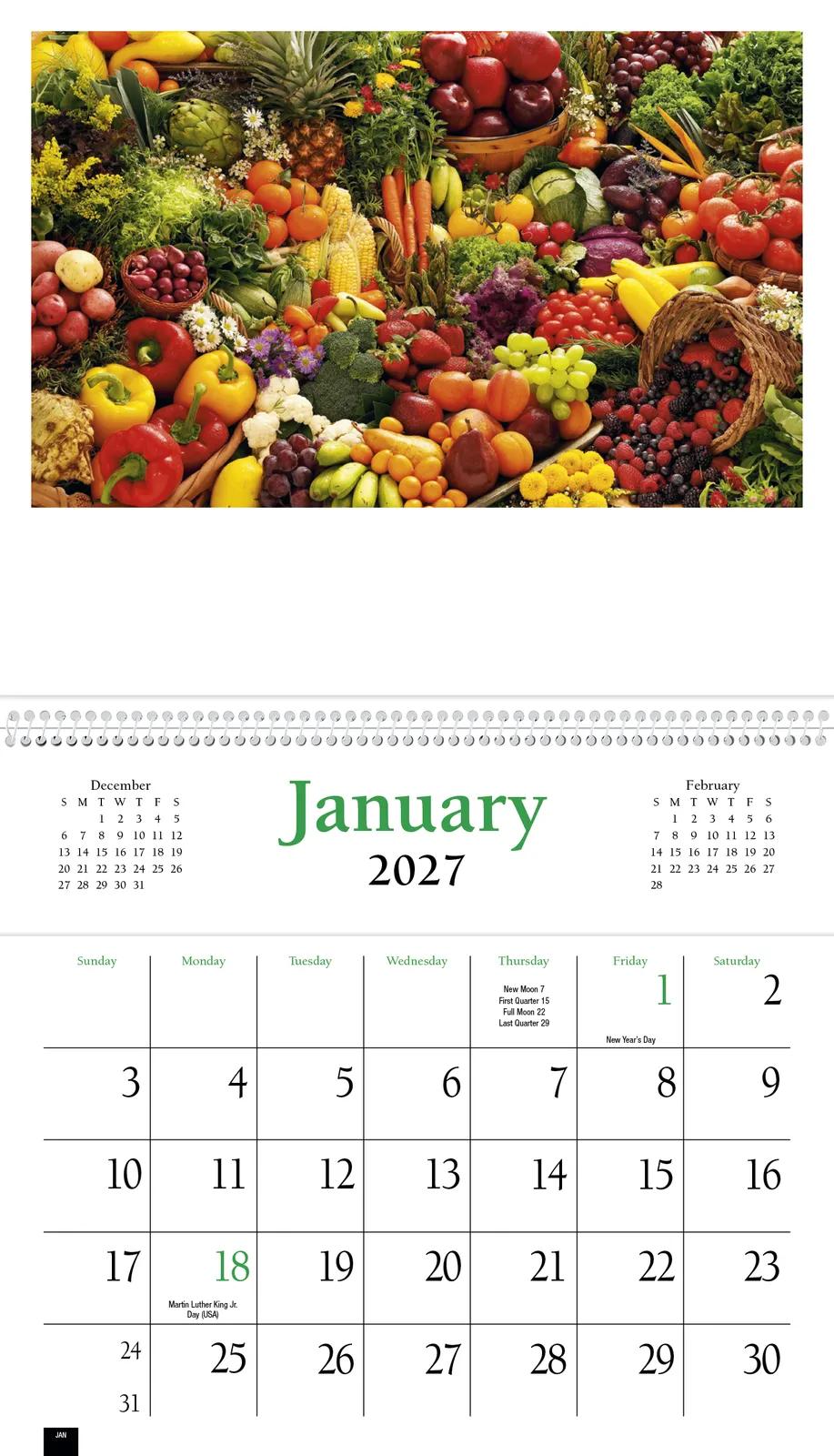 Cookbook Pocket Calendar FSC Paper 12 Recipes - 15.4 x 8 in - product view 4