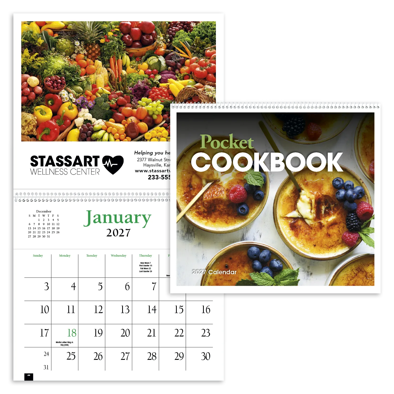 Cookbook Pocket Calendar FSC Paper 12 Recipes - 15.4 x 8 in - product view 16