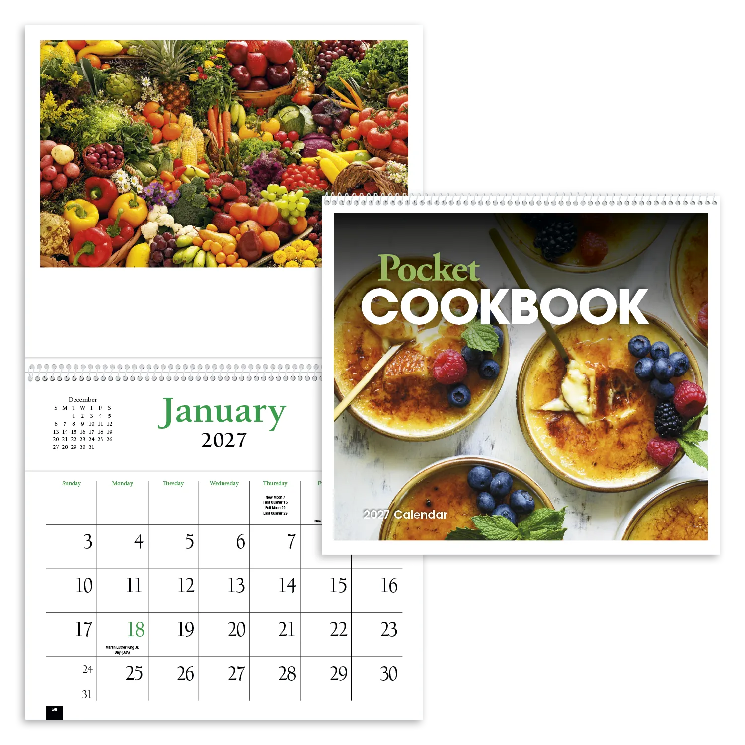 Cookbook Pocket Calendar FSC Paper 12 Recipes - 15.4 x 8 in - product view 17