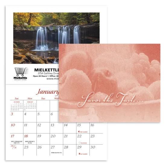 Recipe Wall Calendar with Meat Charts FSC Paper - 13 x 8 in