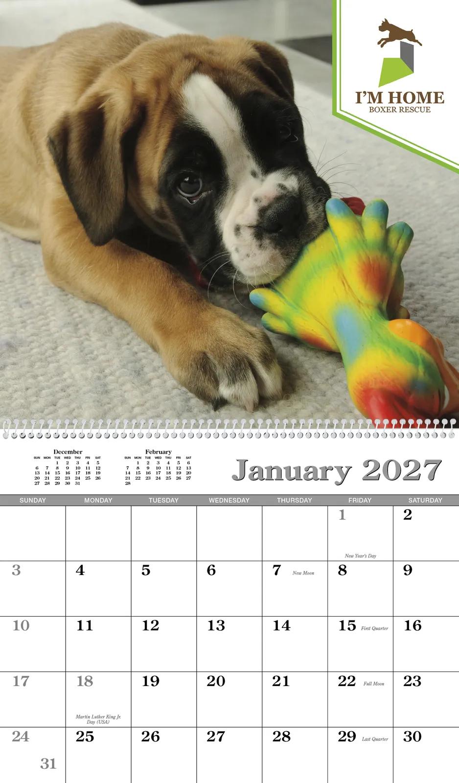 Custom Single Image Appointment Calendar Spiral - 18.5 x 11 in - product view 3