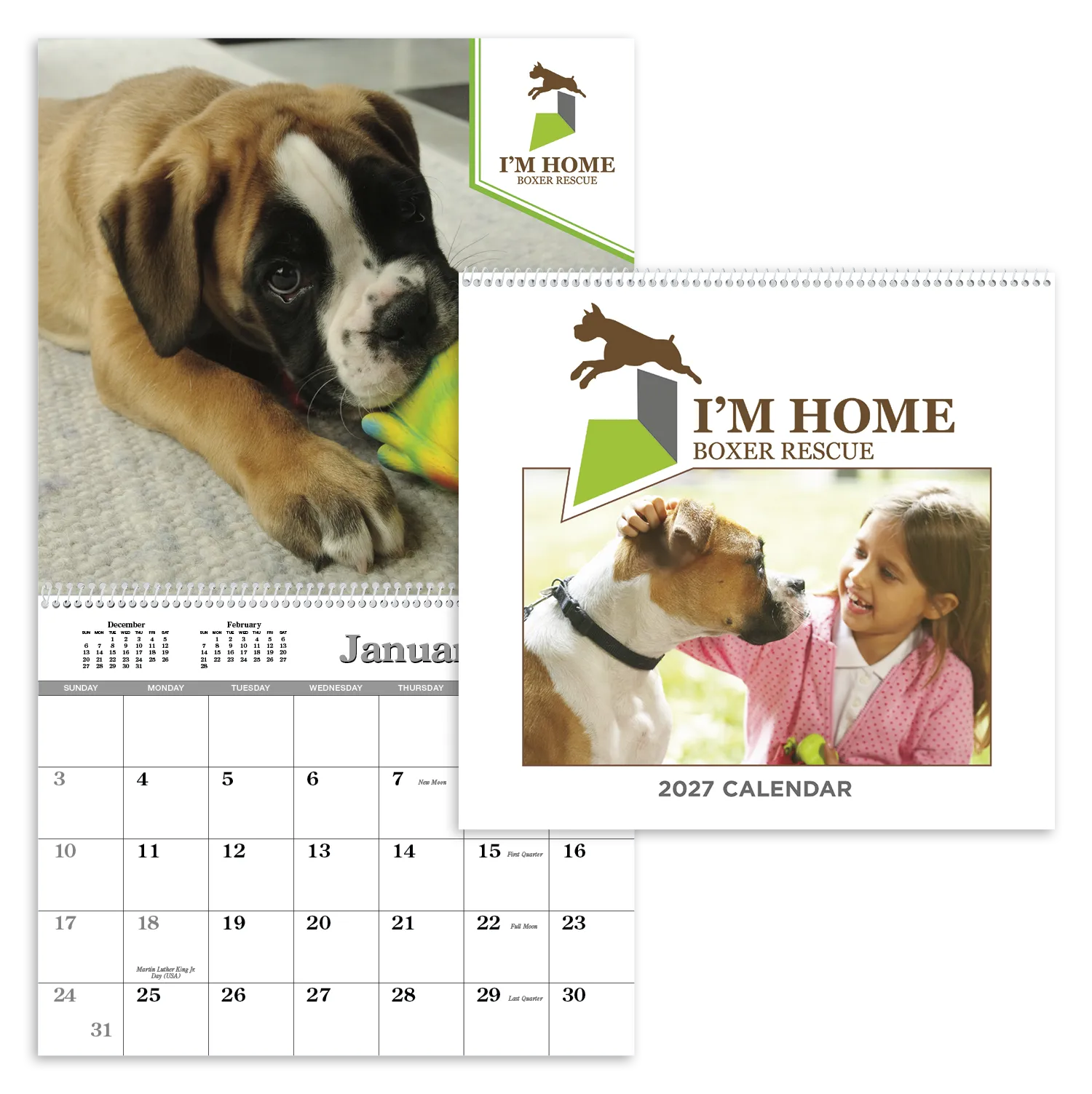 Custom Single Image Appointment Calendar Spiral - 18.5 x 11 in - product view 4