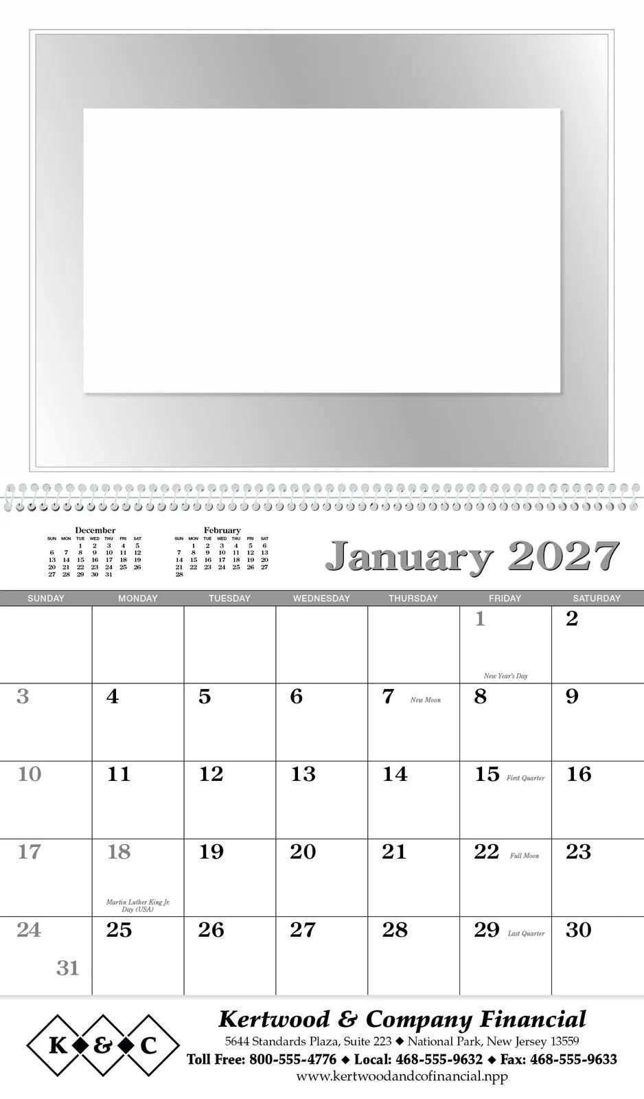 Memo Appointment Calendar with Picture FSC Paper - 19 x 11 in - product view 3