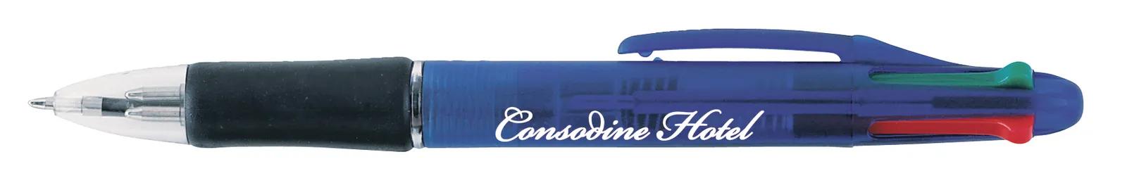 Multicolor Ballpoint Pen Rubber Grip 4 Colors - 5.5 in - product view 3