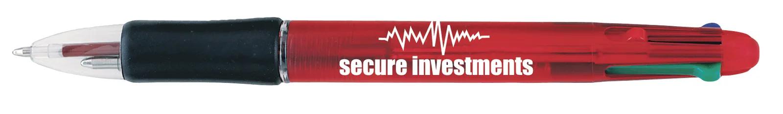 Multicolor Ballpoint Pen Rubber Grip 4 Colors - 5.5 in - product view 5