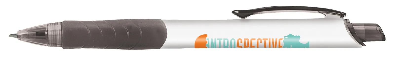 White Barrel Ballpoint Pen Translucent Trim Grip - 5.6 in - product view 6