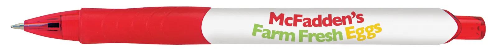 White Barrel Ballpoint Pen Translucent Trim Grip - 5.6 in - product view 10