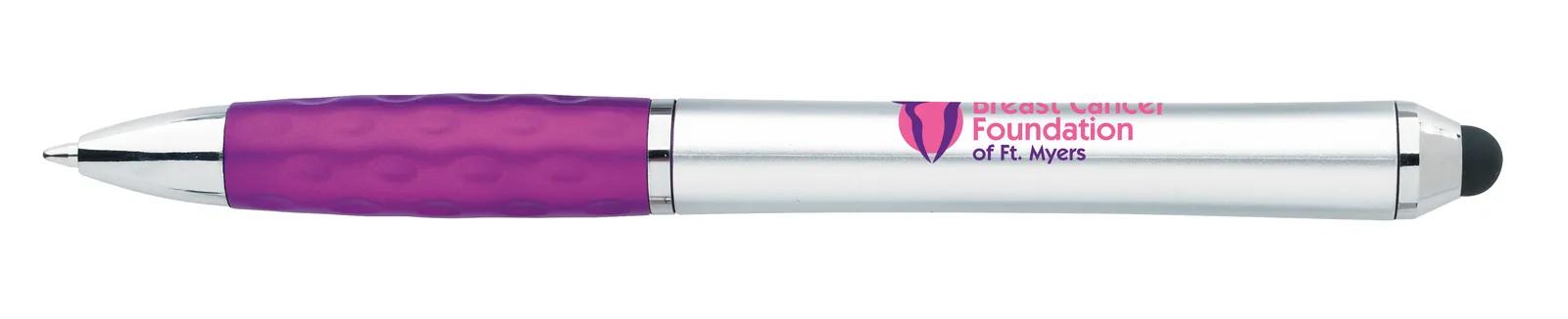 Stylus Pen Metallic Dimpled Grip Silver Finish - 5.25 in - product view 20