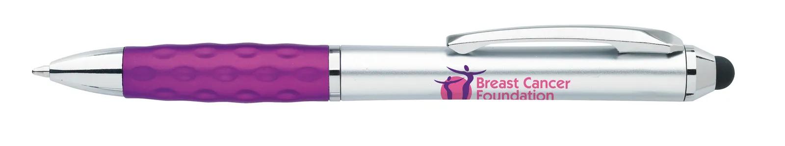 Stylus Pen Metallic Dimpled Grip Silver Finish - 5.25 in - product view 21