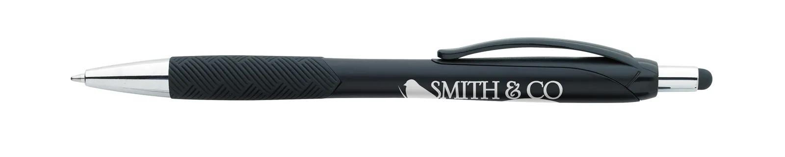 Stylus Pen Pattern Grip Metallic Chrome Accents - 5.625 in - product view 3