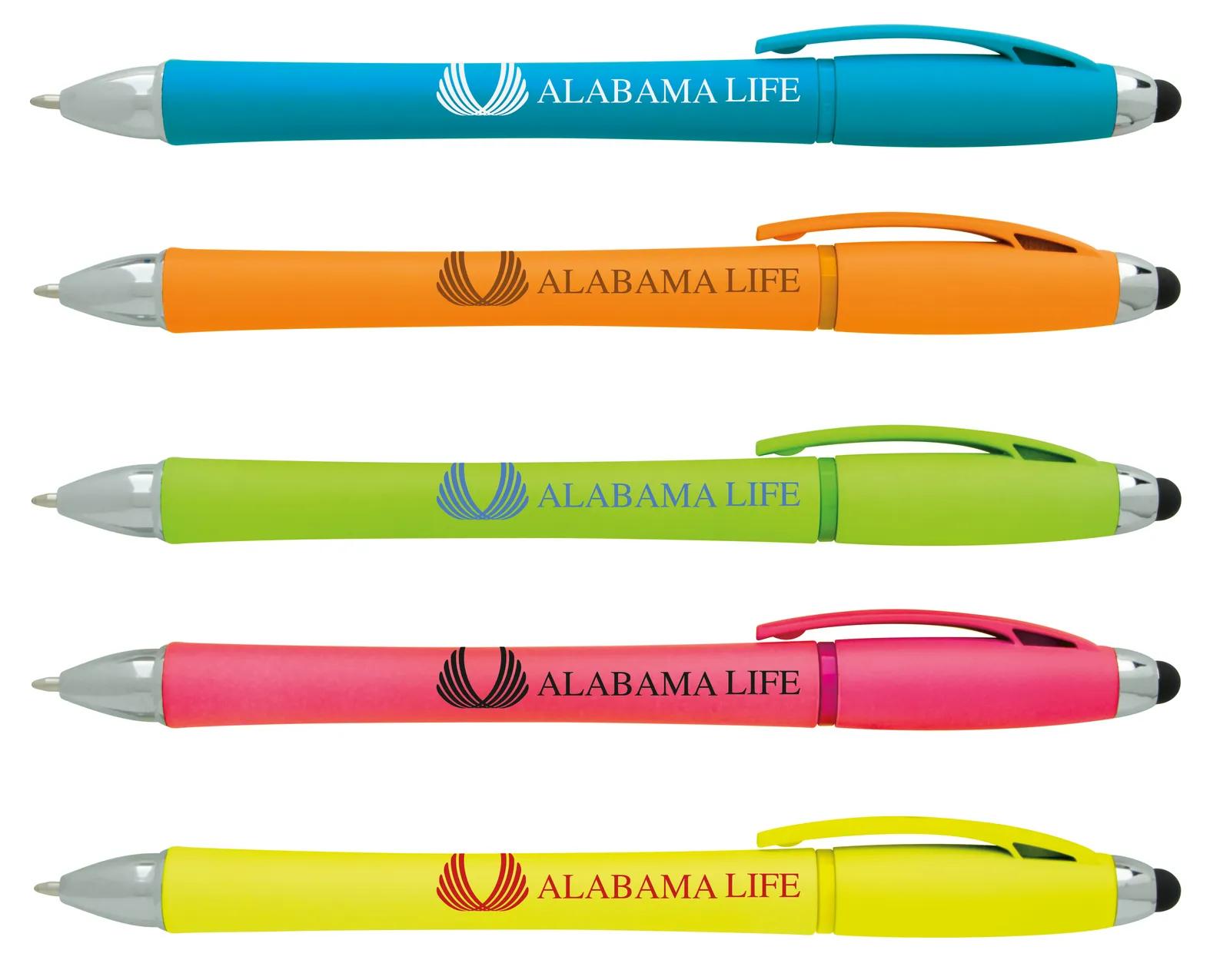 Stylus Highlighter Pen Combo Neon Colors Chrome - 5.375 in - product view 2