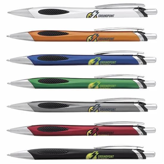 Ballpoint Pen Angular Grip Chrome Trim ABS - 5.75 in