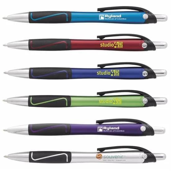 Ballpoint Pen Bold Line Chrome Trim ABS - 5.75 in