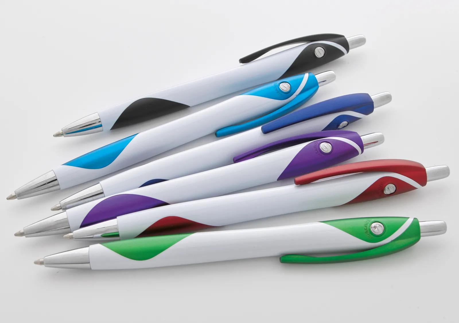 White Barrel Pen Metallic Accents Hybrid Ink - 5.75 in - product view 22