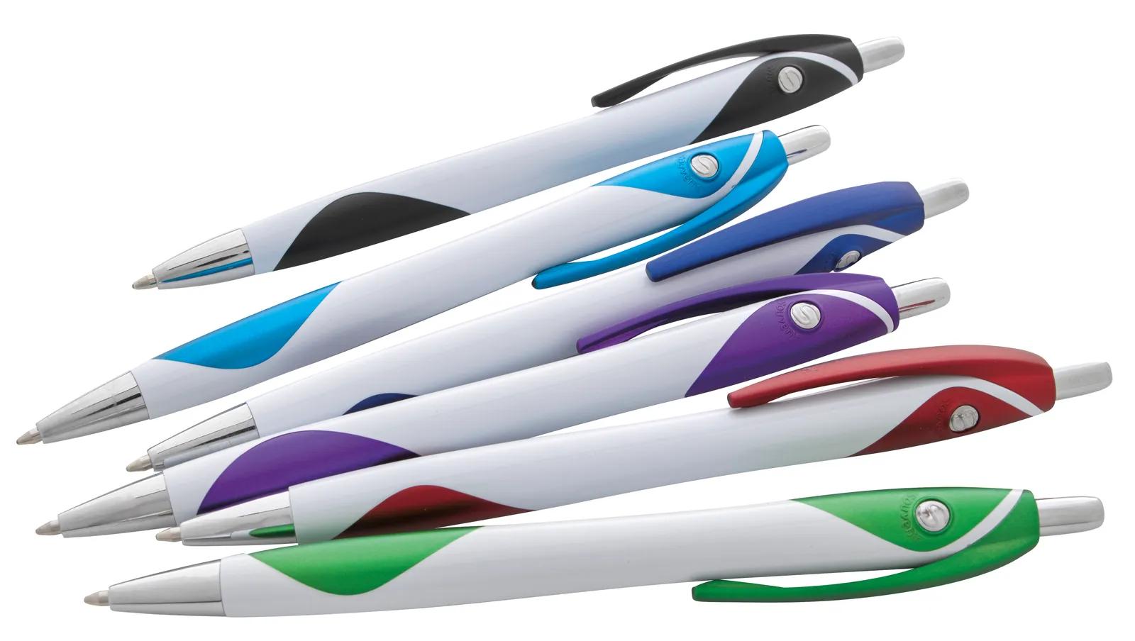 White Barrel Pen Metallic Accents Hybrid Ink - 5.75 in - product view 23