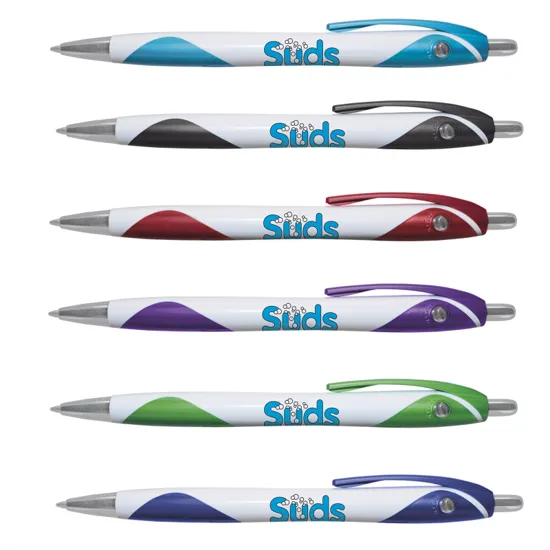 White Barrel Pen Metallic Accents Hybrid Ink - 5.75 in