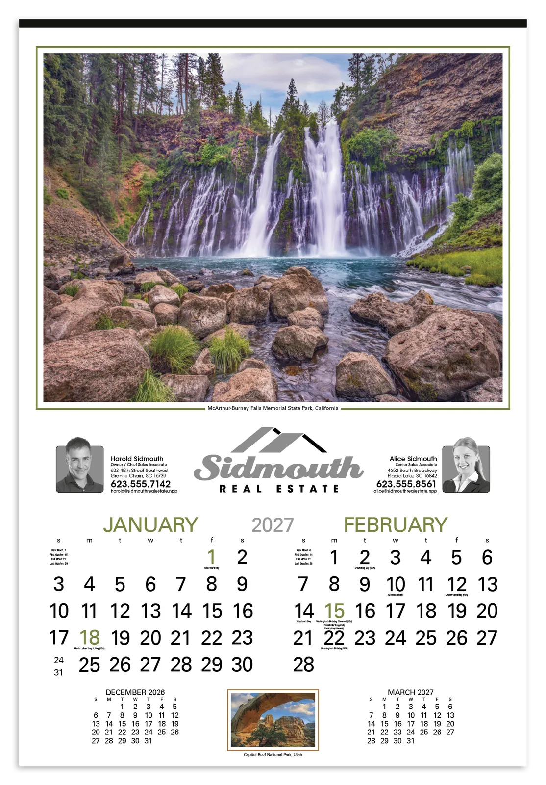 Our Country Executive Calendar FSC Paper UV Coated - 24 x 16.5 in - product view 2