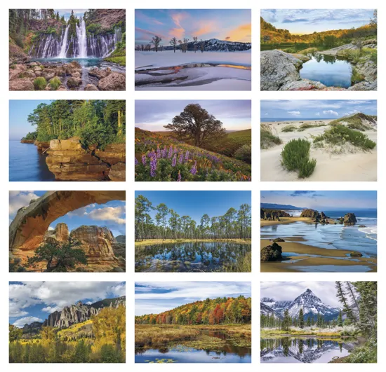 Beautiful America Executive Calendar FSC Paper UV - 24 x 16.5 in