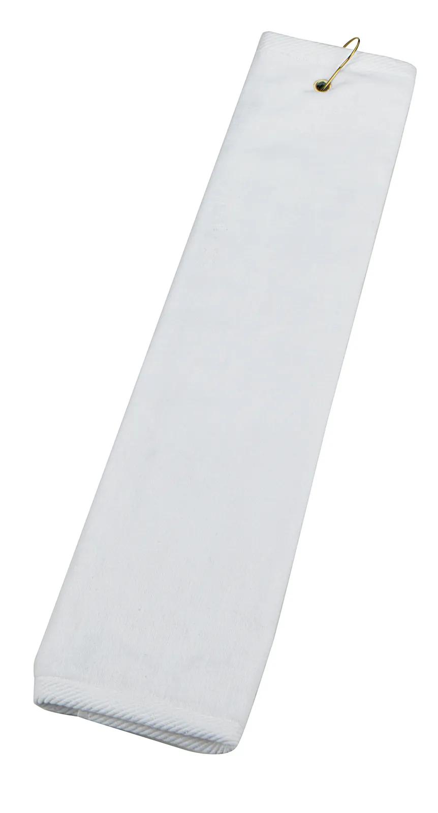 Golf Towel Tri-Fold Cotton Velour Grommet Hook - 15 x 25 in - product view 5