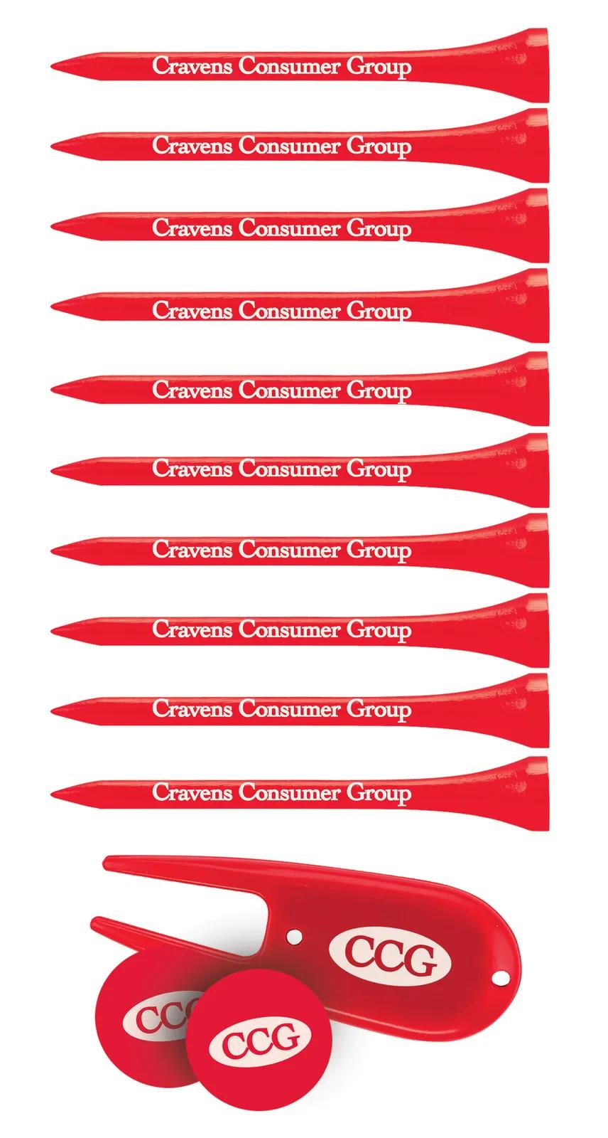 Golf Accessory Pack 10 Tees Divot Tool Wood USA - 6 x 4 in - product view 3