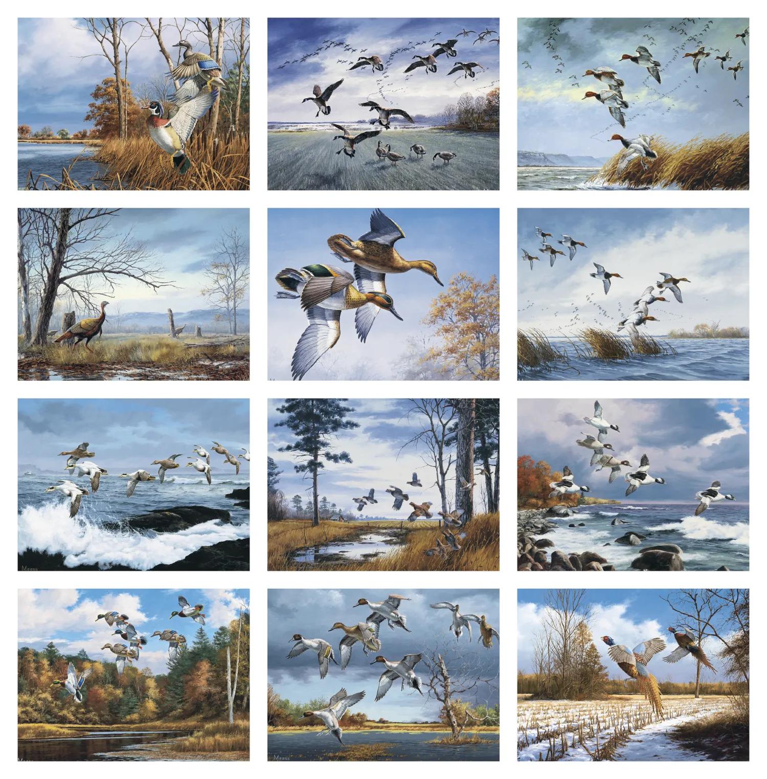 Maass Wildfowl Executive Calendar Wildlife Art FSC - 24 x 16.5 in - product view 16