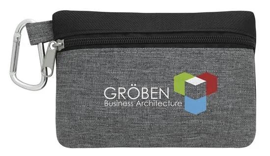 Golf Tee Pouch Carabiner Clip 600D Polyester - 3.25 x 5 in