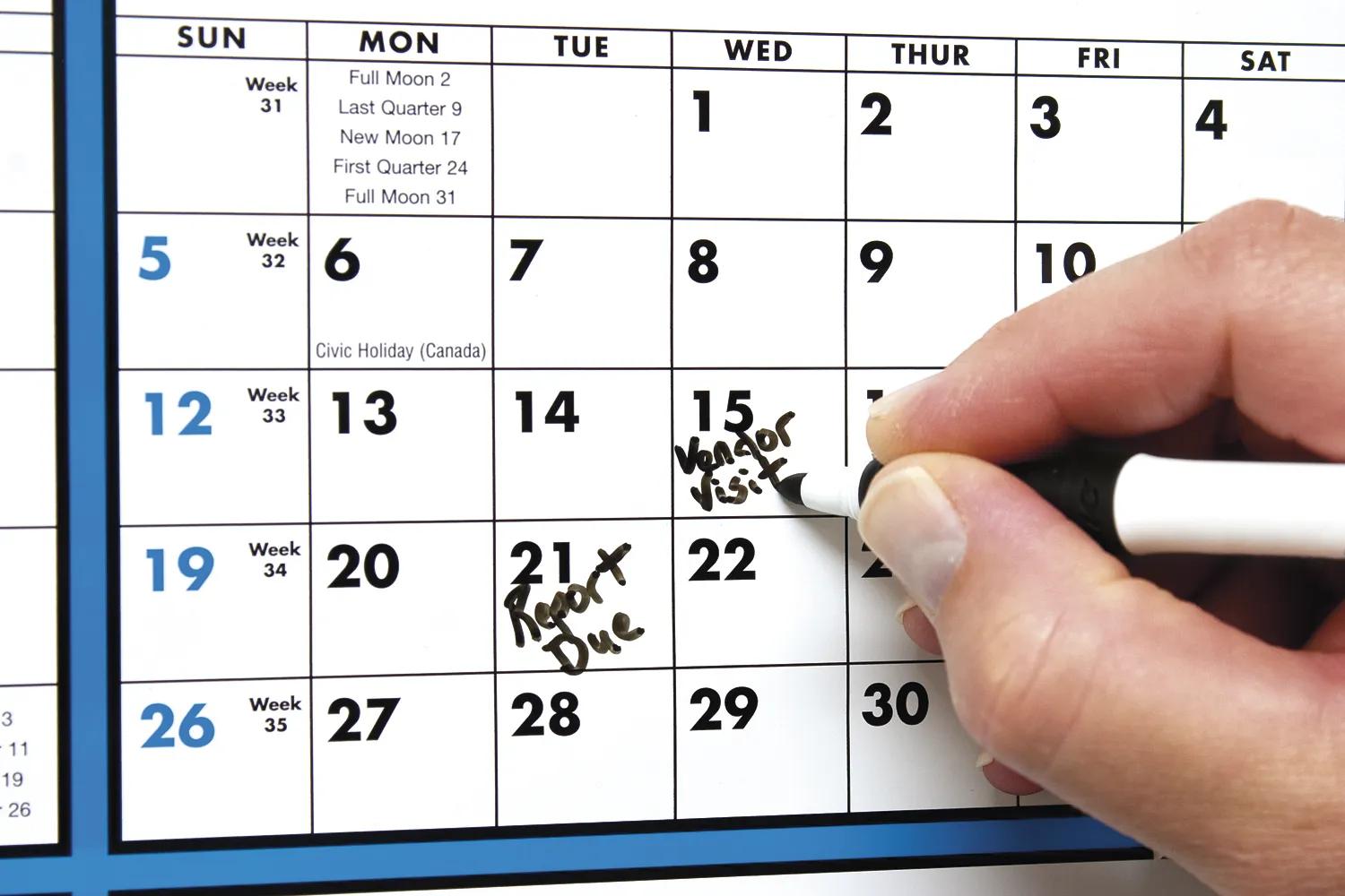 Laminated Wall Calendar Write-On Wipe-Off FSC Paper - 29 x 22 in - product view 4