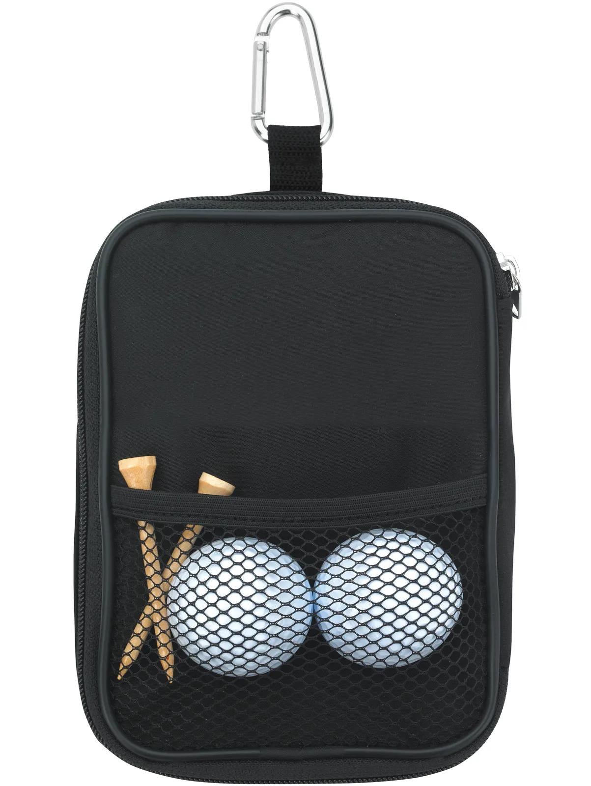 Golf Valuables Pouch Zippered Microfiber Carabiner - 6.9 x 4.8 in - product view 3