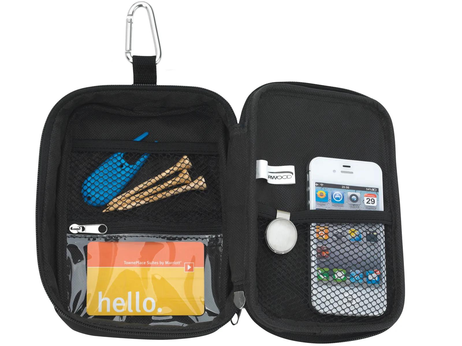 Golf Valuables Pouch Zippered Microfiber Carabiner - 6.9 x 4.8 in - product view 7