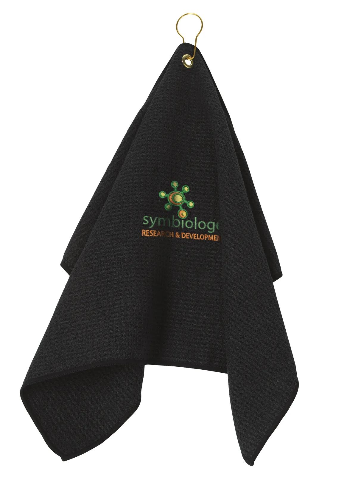 Golf Towel Waffle Microfiber with Grommet Hook - 16 x 25 in - product view 6