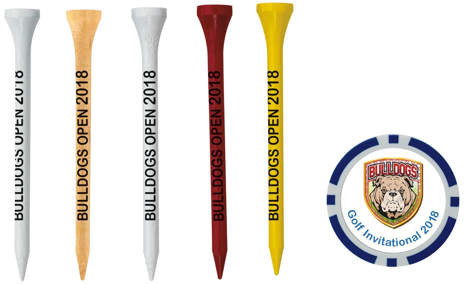 Golf Tee Pack Longer Wood Tees Ball Marker - 6 x 4 in - product view 3