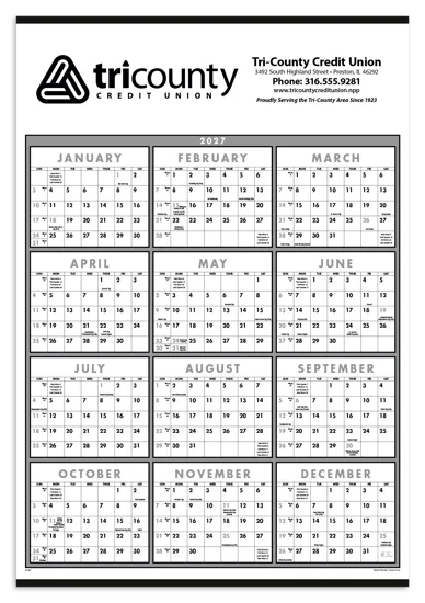 Triumph Calendars Black & White Span-A-Year Non-Laminated Calendar - product view 1