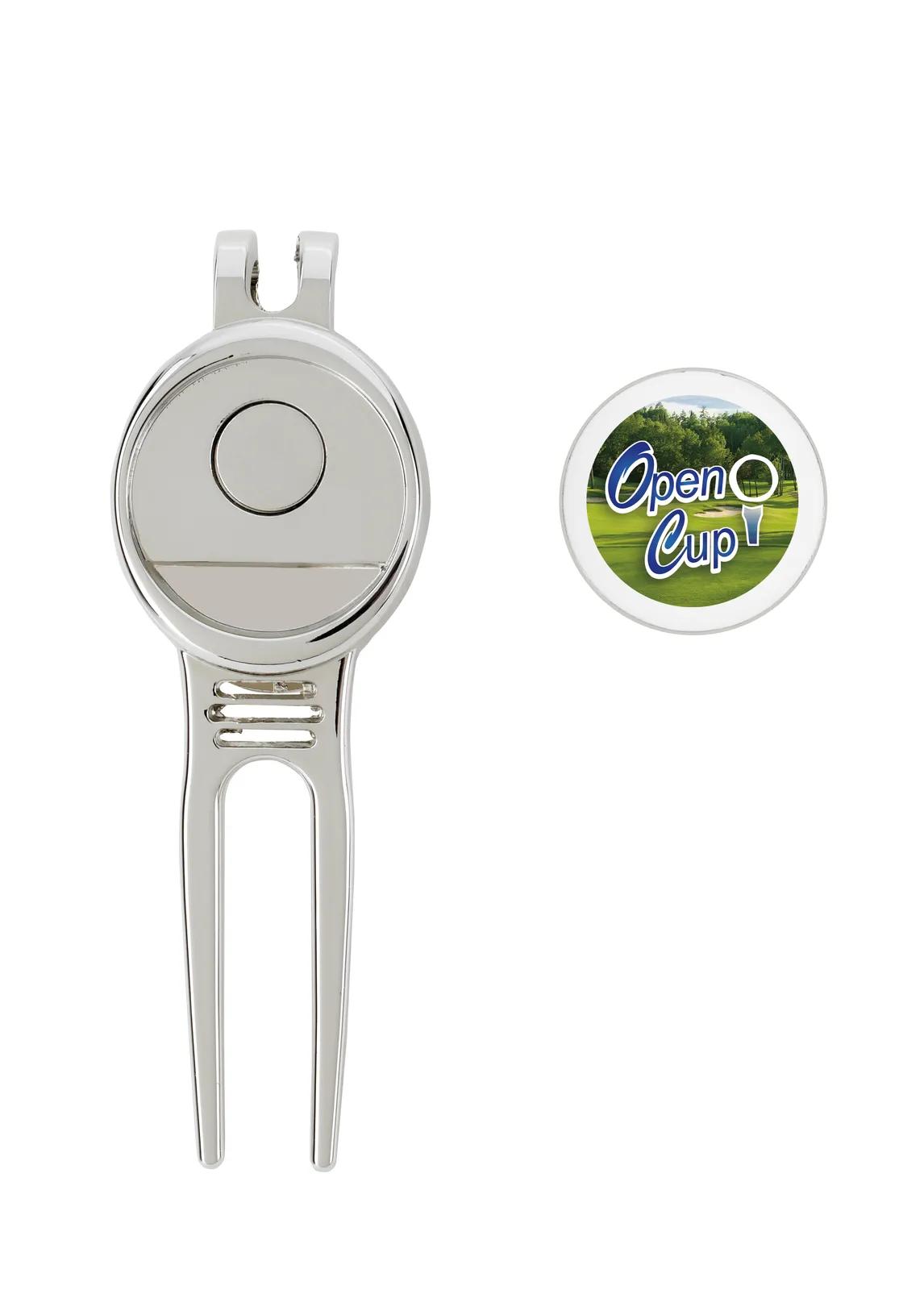 Divot Repair Tool with Magnetic Ball Marker Zinc - 3.5 in - product view 7