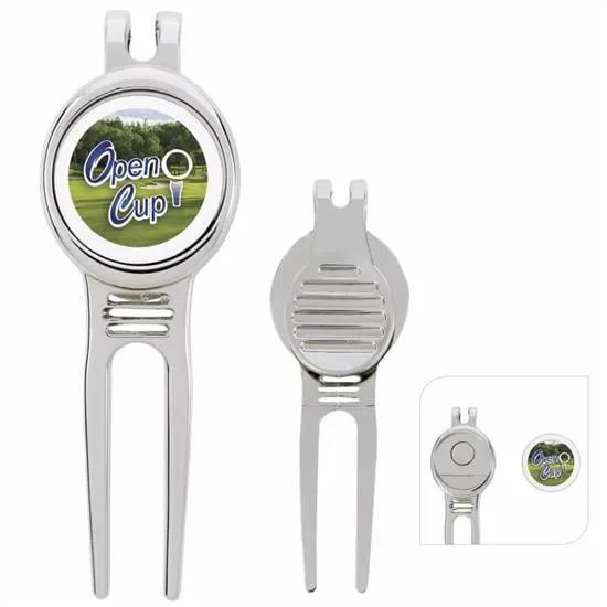 Divot Repair Tool with Magnetic Ball Marker Zinc - 3.5 in