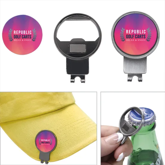 Golf Hat Clip 3-in-1 with Bottle Opener Zinc - 1.75 in