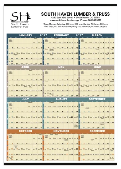 Time Management Span-A-Year Wall Calendar FSC - 38 x 27 in