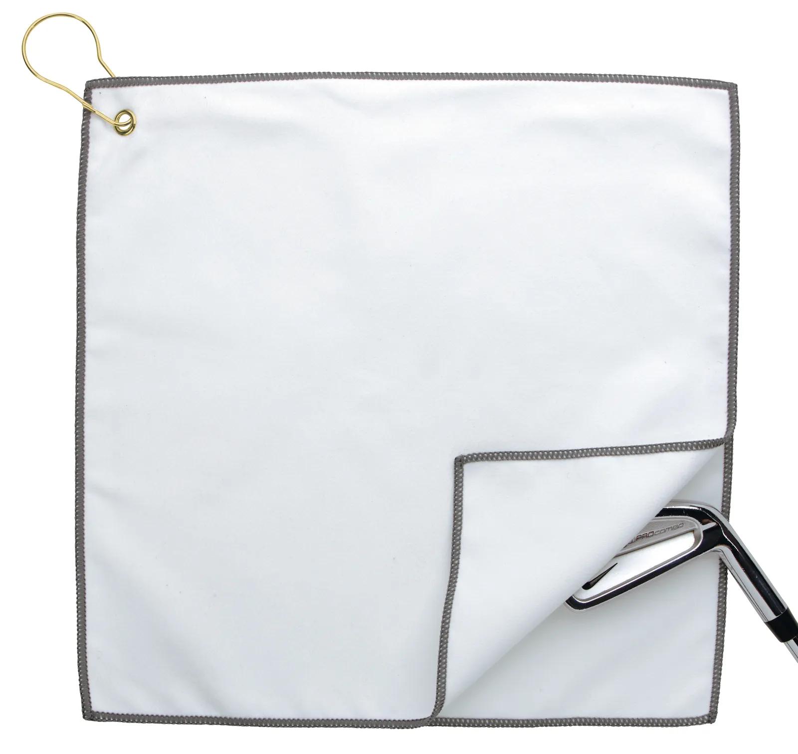 RPET Double Layer Golf Towel with Hook Brass - 11.875 in - product view 9