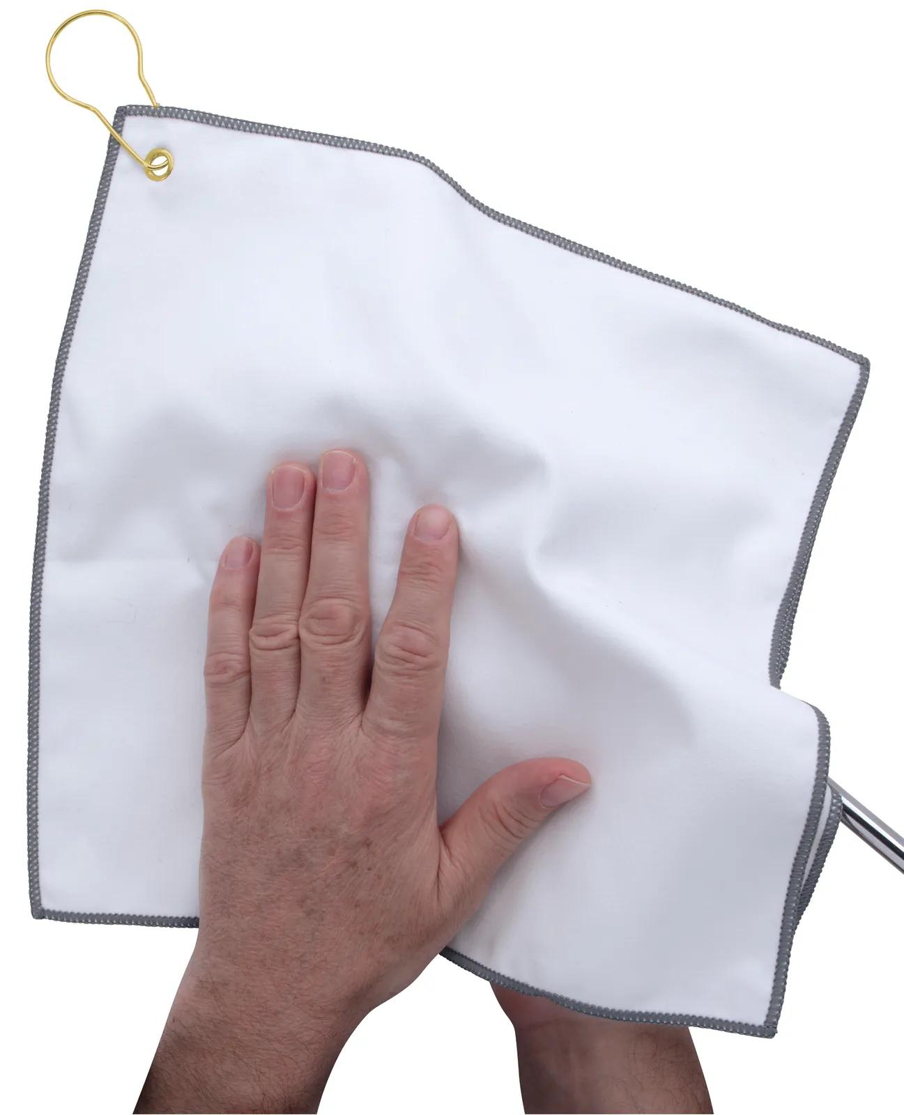 RPET Double Layer Golf Towel with Hook Brass - 11.875 in - product view 10